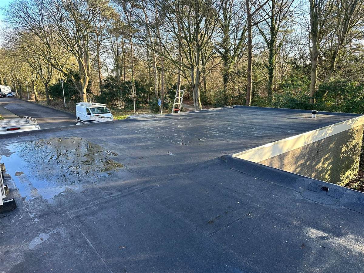 Garageboxen vernieuwd met bitumen en trespa boeidelen